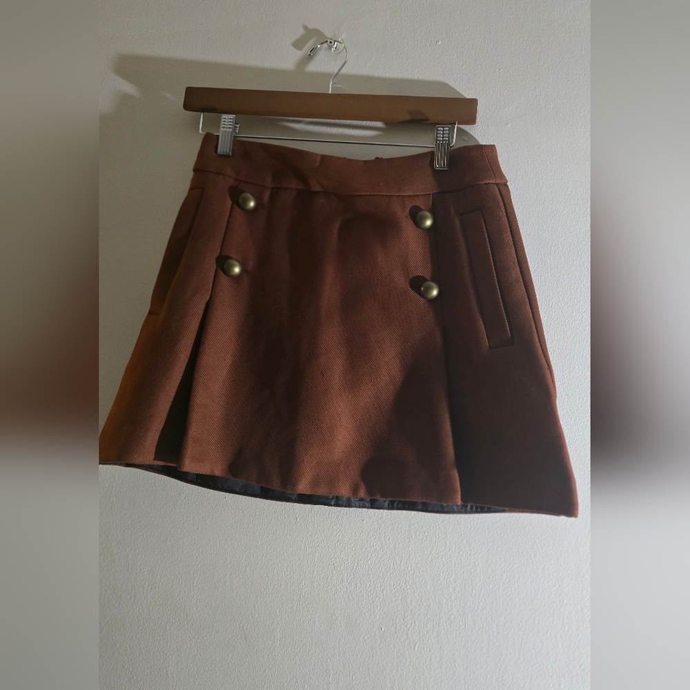 Express Burnt Orange Skater Skirt